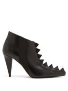 Loewe Zigzag-trim Leather Ankle Boots