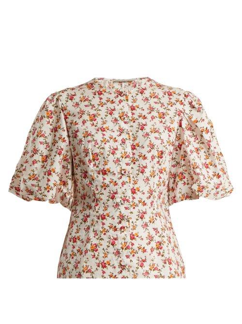Matchesfashion.com Emilia Wickstead - Selena Floral Print Blouse - Womens - Yellow Print