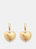 Lauren Rubinski - Heart Brushed 14kt Gold Drop Earrings - Womens - Yellow Gold