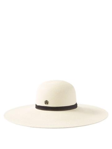 Maison Michel - Blanche Woven-brisa Hat - Womens - White/black