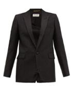 Matchesfashion.com Saint Laurent - Metallic Bubble Jacquard Single Breasted Jacket - Womens - Black