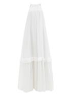 Matchesfashion.com Staud - Ina Tiered Halterneck Muslin Maxi Dress - Womens - White
