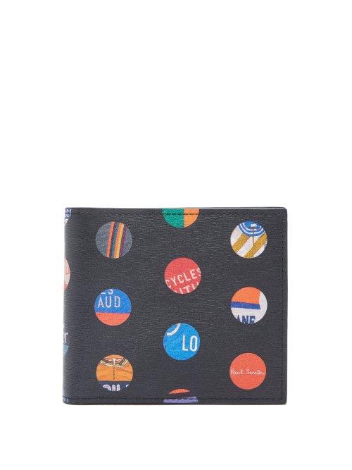 Matchesfashion.com Paul Smith - Cycle Jersey Bi Fold Polka Dot Leather Wallet - Mens - Black