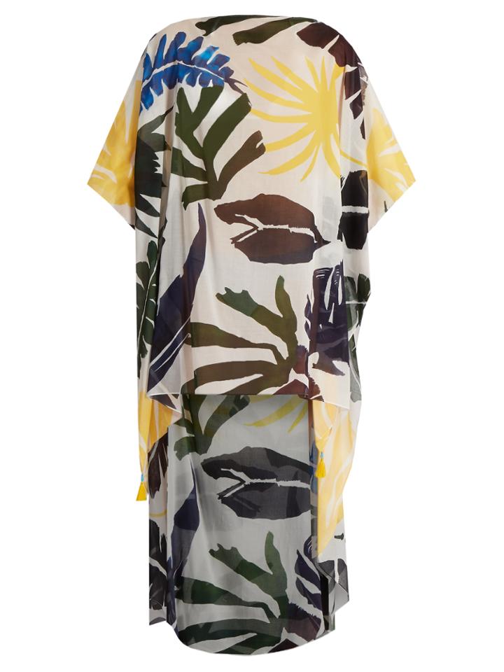 Kalmar Leaf-print Cotton Kaftan