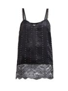 Matchesfashion.com Koch - Bead Embroidered Lace And Satin Cami Top - Womens - Black Multi