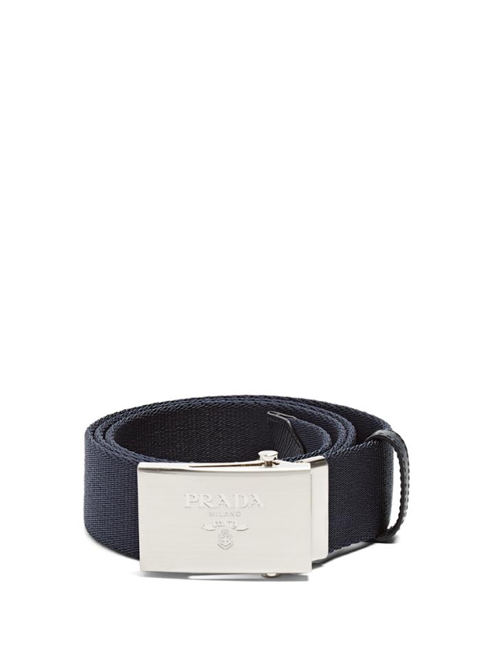 Prada Logo-engraved Buckle Canvas Belt