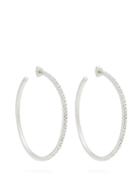 Matchesfashion.com Isabel Marant - Crystal Embellished Hoop Earrings - Womens - Silver