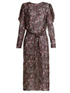 Matchesfashion.com Attico - Livia Rose Print Silk Chiffon Dress - Womens - Black Print