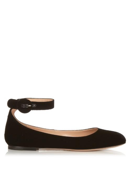 Gianvito Rossi Cuo Velvet Flats