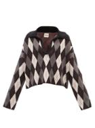 Khaite - Noelle Argyle-jacquard Merino-wool Sweater - Womens - Black Cream