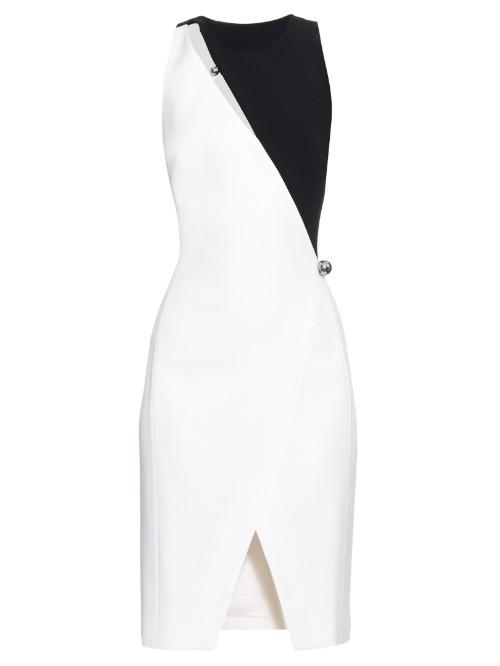 Mugler Cut-out Contrast Crepe Dress