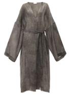 Matchesfashion.com Raey - Wide Sleeve Sheer Linen Beach Dress - Womens - Grey