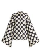 Matchesfashion.com A.w.a.k.e. - Polka Dot Print Kimono Sleeve Shirt - Womens - Navy White
