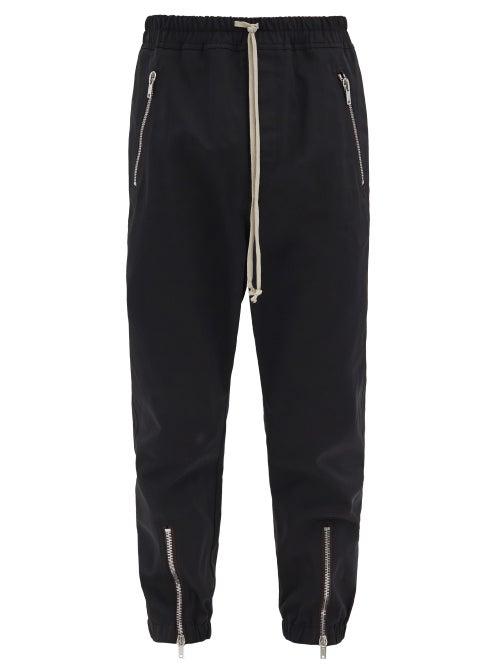 Matchesfashion.com Rick Owens - Drawstring-waist Twill Track Pants - Mens - Black
