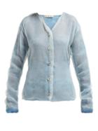 Matchesfashion.com Marni - Layered Mohair Blend And Silk Organza Cardigan - Womens - Light Blue