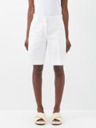 Jil Sander - Pleated Cotton Shorts - Womens - White
