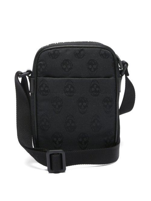 Matchesfashion.com Alexander Mcqueen - Skull-jacquard Canvas Cross-body Bag - Mens - Black