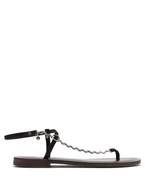 Matchesfashion.com Lvaro - Andreina Curved-chain Suede Sandals - Womens - Black