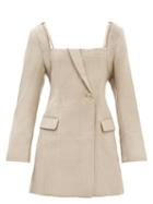 Jacquemus - La Robe Maniu Tailored Wool-twill Mini Dress - Womens - Beige