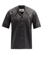 Matchesfashion.com Gmbh - Latif Belt-collar Faux-leather Shirt - Mens - Black