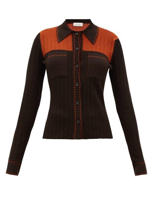 Matchesfashion.com Wales Bonner - Knitted Shirt - Womens - Brown Multi