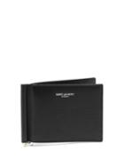 Matchesfashion.com Saint Laurent - Logo Print Bi Fold Leather Wallet - Mens - Black