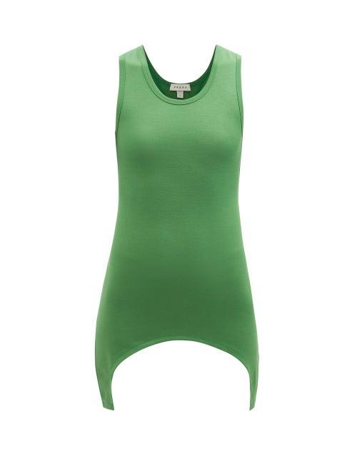 Vaara - Eva Curved-hem Jersey Tank Top - Womens - Green