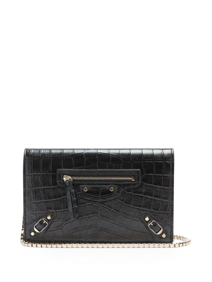 Balenciaga Classic Chain Crocodile-effect Cross-body Bag