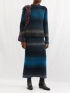 Chlo - Degrad Recycled-cashmere Maxi Skirt - Womens - Blue Navy