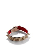 Mens Jewellery Christian Louboutin - Loubilink Spike-embellished Leather Bracelet - Mens - White