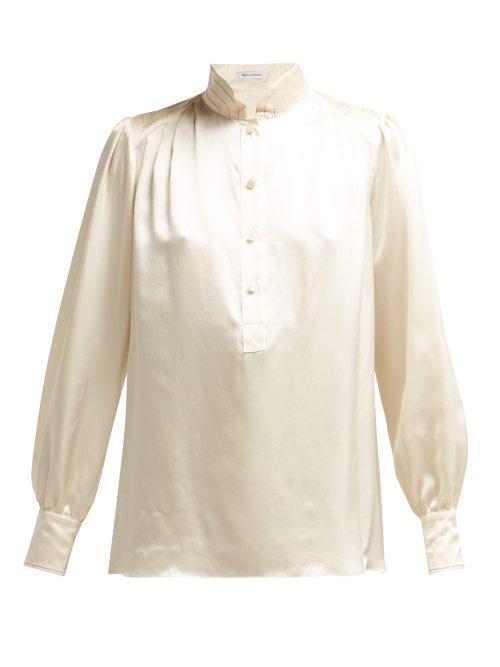 Matchesfashion.com Bella Freud - Bus Stop Silk Satin Blouse - Womens - Cream