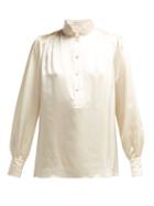 Matchesfashion.com Bella Freud - Bus Stop Silk Satin Blouse - Womens - Cream