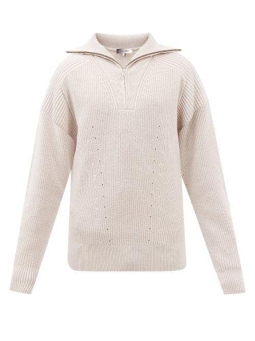 Isabel Marant - Benny Zip-neck Merino-wool Sweater - Mens - Cream