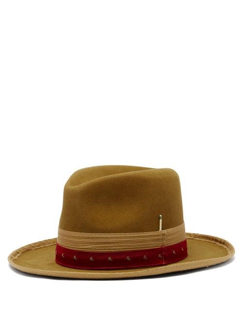 Matchesfashion.com Nick Fouquet - Paris Texas Suede Fedora Hat - Mens - Beige