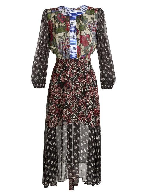 Duro Olowu Multi-print Round-neck Georgette Dress