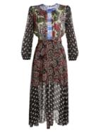 Duro Olowu Multi-print Round-neck Georgette Dress