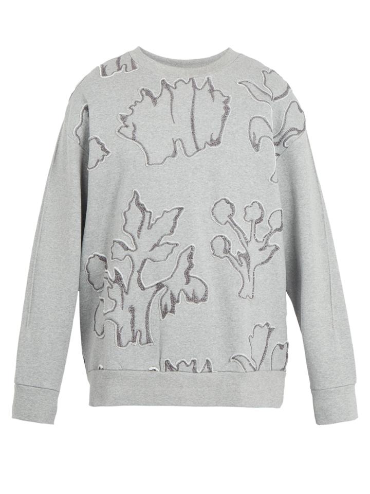 Wooyoungmi Floral-appliqu Cotton-jersey Sweatshirt