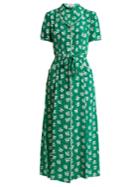 Hvn Maria Floral-print Button-down Silk Dress