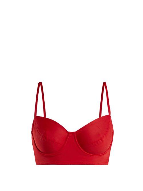 Matchesfashion.com Norma Kamali - Underwired Longline Bikini Top - Womens - Red