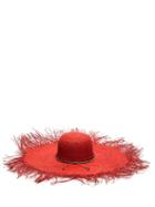 Matchesfashion.com Sensi Studio - Hippie Oversized Straw Hat - Womens - Red