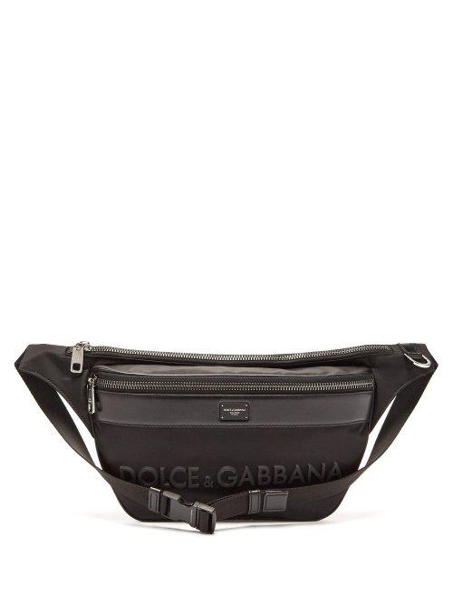 Matchesfashion.com Dolce & Gabbana - Logo Plaque Nylon Belt Bag - Mens - Black