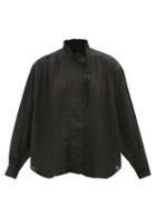 Isabel Marant - Epamias Ruffled Pintucked Blouse - Womens - Black