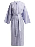 Matchesfashion.com Joseph - Koda Striped Cotton Tunic Dress - Womens - Blue Stripe