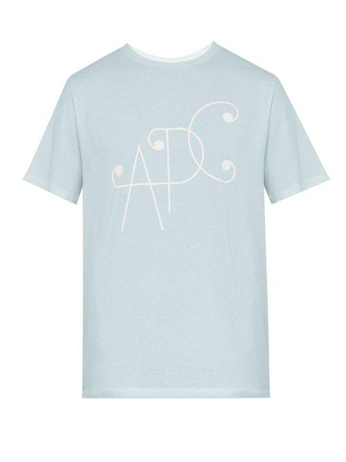 Matchesfashion.com A.p.c. - Crew Neck Cotton Blend Jersey T Shirt - Mens - Blue