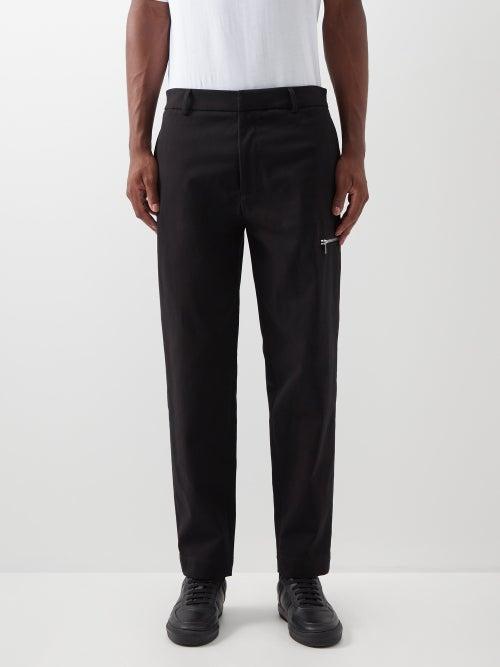 Moncler - Cotton-blend Straight-leg Trousers - Mens - Black