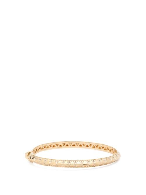 Matchesfashion.com Harwell Godfrey - Knife Edge Diamond & 18kt Gold Bracelet - Womens - Yellow Gold