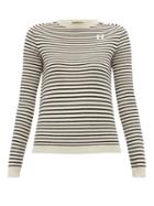 Matchesfashion.com Rochas - R Appliqu Striped Cashmere Sweater - Womens - White Multi