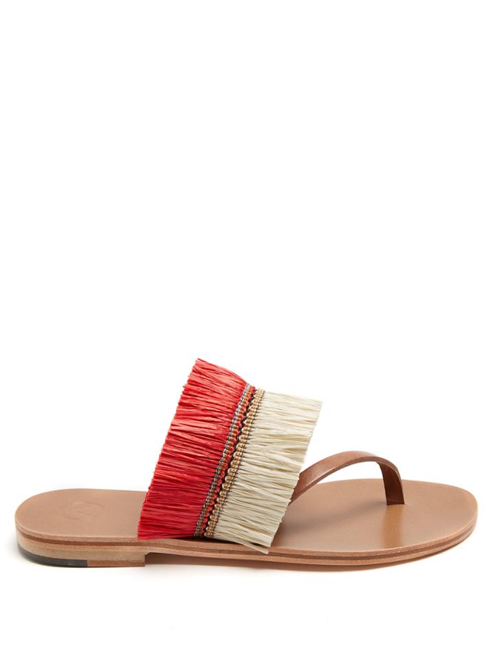 Álvaro Alberta Raffia-embellished Sandals