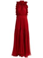 Maria Lucia Hohan Zelma Ruffled Silk-mousseline Gown