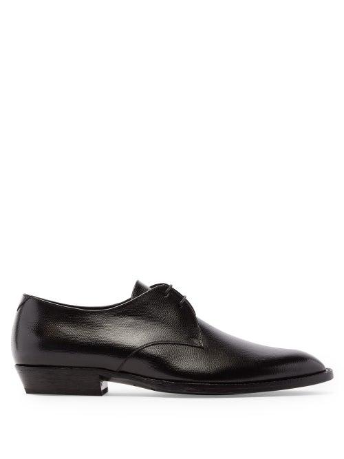 Matchesfashion.com Saint Laurent - Wyatt Leather Derby Shoes - Mens - Black